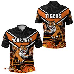 Custom Personalised Wests Tigers Polo Shirt 2021 Indigenous