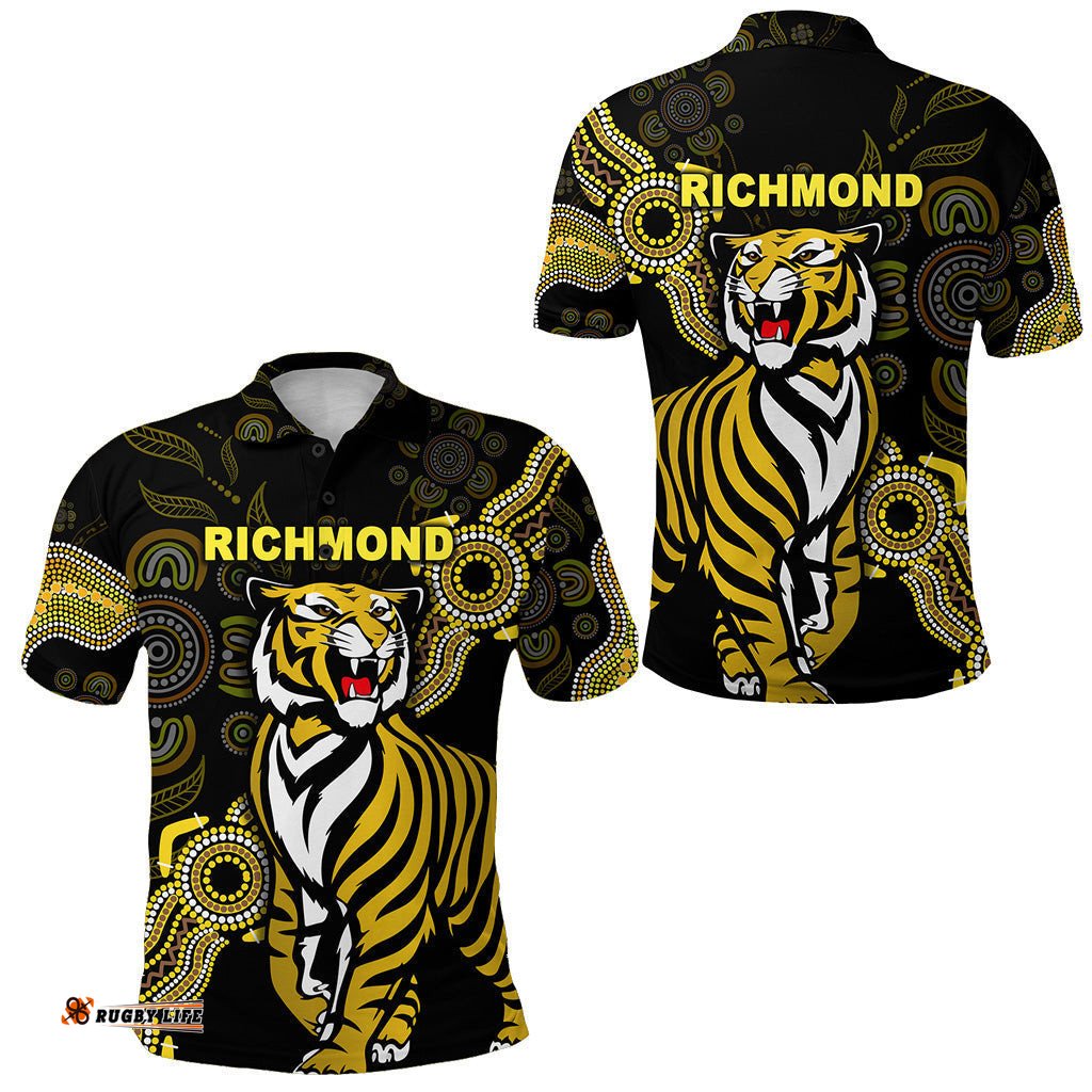 Richmond Tigers Polo Shirt Simple Indigenous