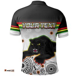 Custom PersonalisedPanthers Polo Shirt Aboriginal Patterns White