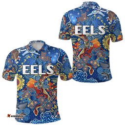 Parramatta Polo Shirt Eels Indigenous Naidoc Vibes - Blue