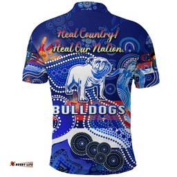 Custom Personalised Western Polo Shirt Bulldogs Indigenous Naidoc Heal Country! Heal Our Nation