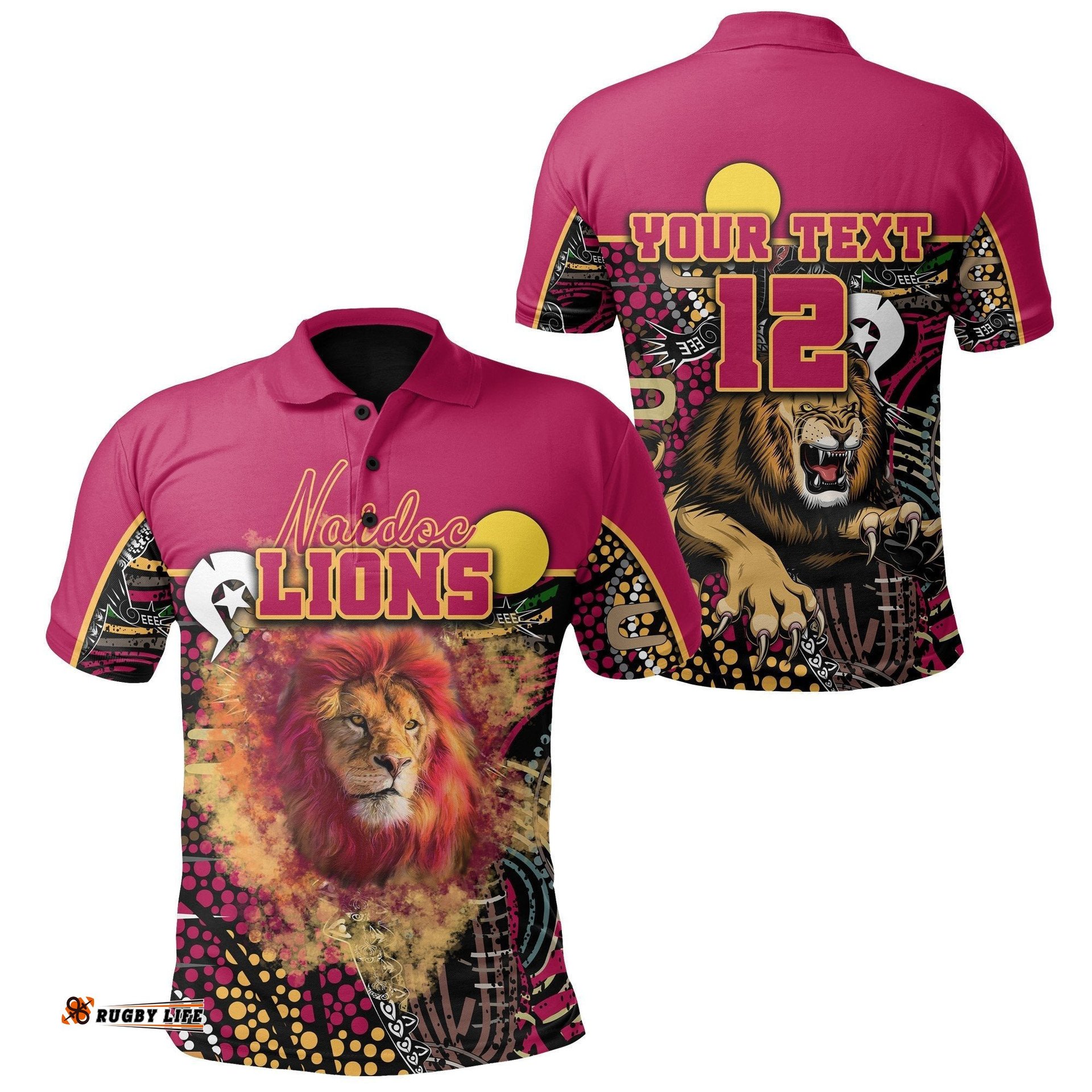 Custom Personalised Brisbane Naidoc Week Polo Shirt Lions Sport Style - Ver.2