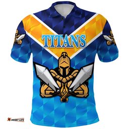 Custom Personalised Gold Coast Titans Polo Shirt 2021 Gladiator Original Style, Custom Text And Number