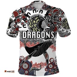 St. George Illawarra Dragons Polo Shirt 2021 Indigenous - White