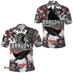 St. George Illawarra Dragons Polo Shirt 2021 Indigenous - White