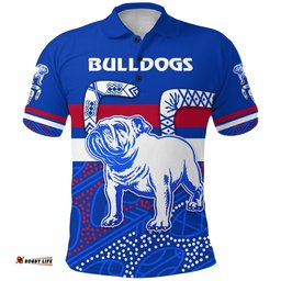 Western Polo Shirt Bulldogs Indigenous Simple Style