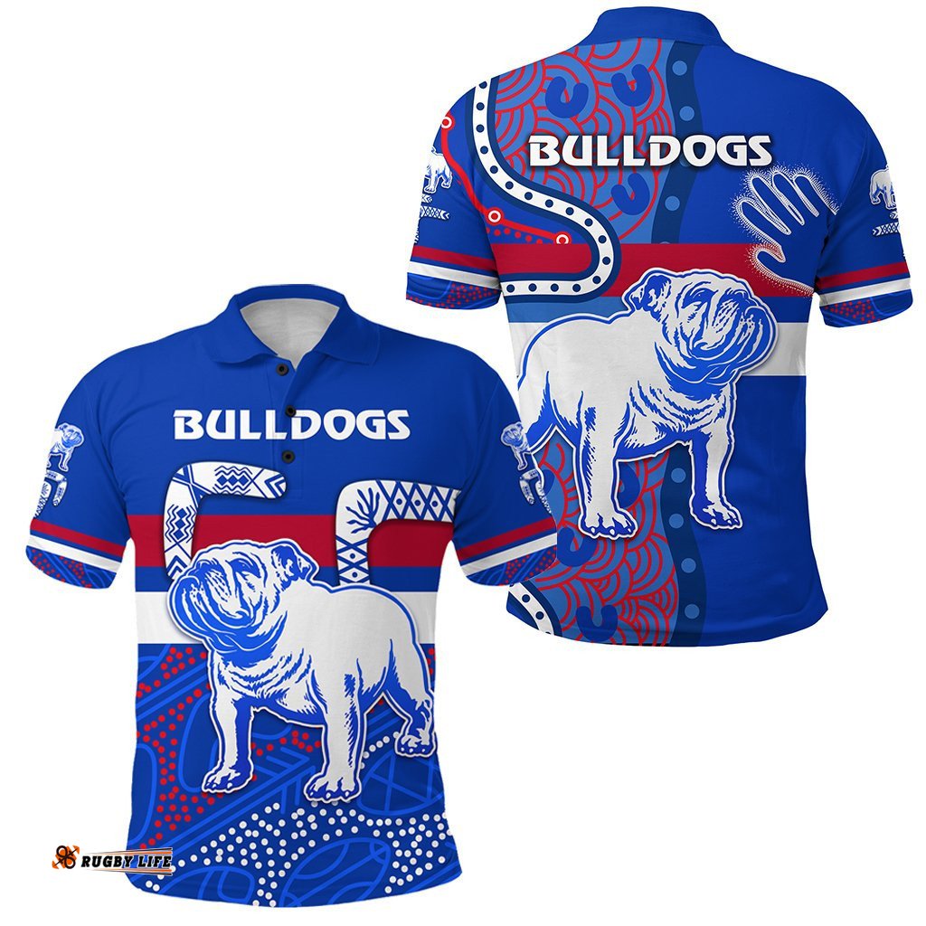 Western Polo Shirt Bulldogs Indigenous Simple Style