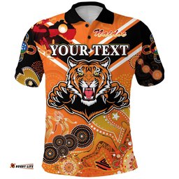 Custom Personalised Wests Polo Shirt Tigers Indigenous Naidoc Heal Country! Heal Our Nation - Orange NO.1