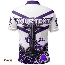 Custom Personalised Fremantle Polo Shirt Freo Aboriginal Simple White Style