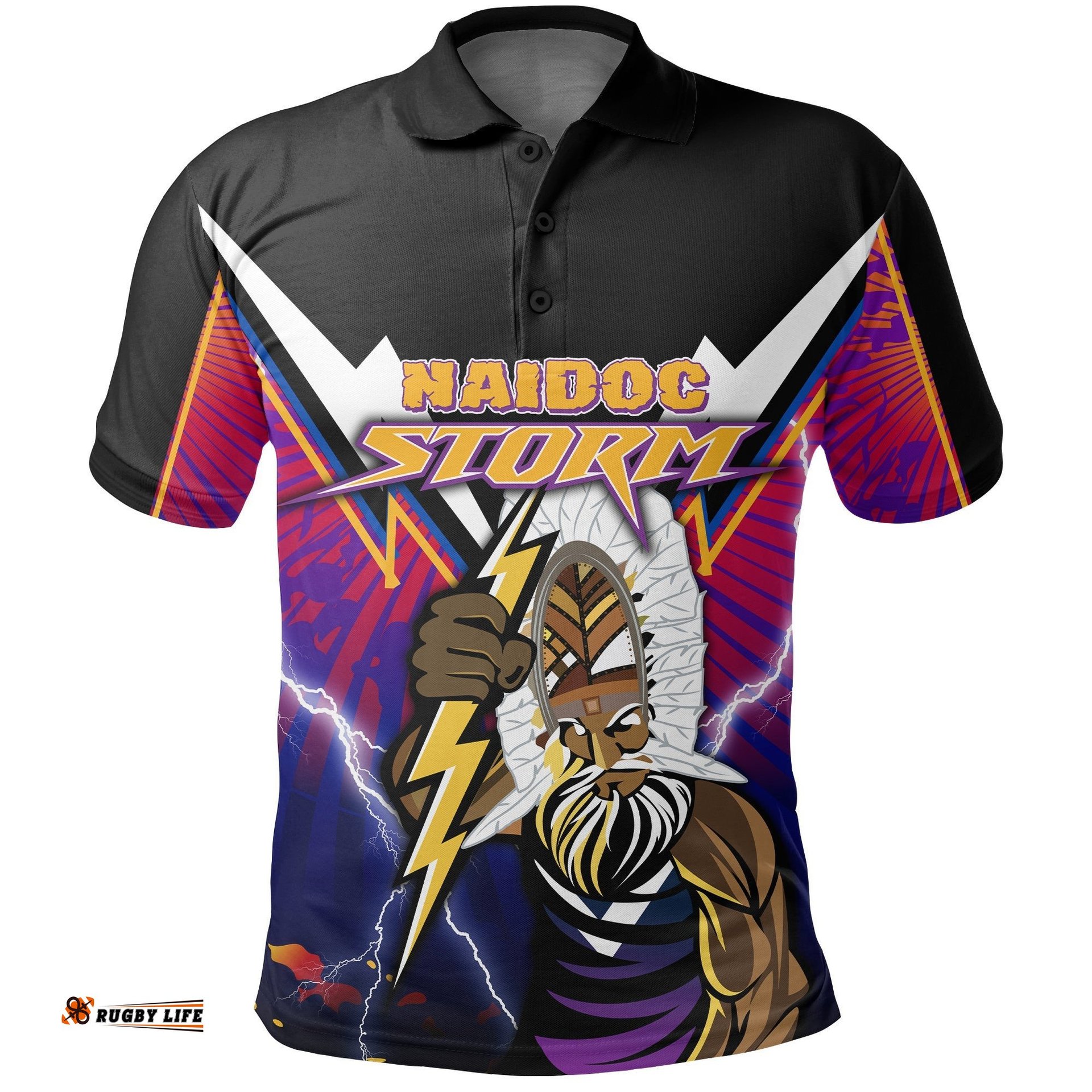 Melbourne Storm Naidoc Week Polo Shirt Aboriginal Special Style