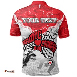 Custom Personalised Naidoc St. George Illawarra Dragons Polo Shirt Tribal Style