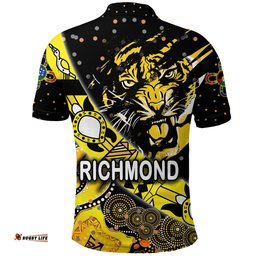 Richmond Tigers Polo Shirt Naidoc Heal Country! Heal Our Nation - Dotted