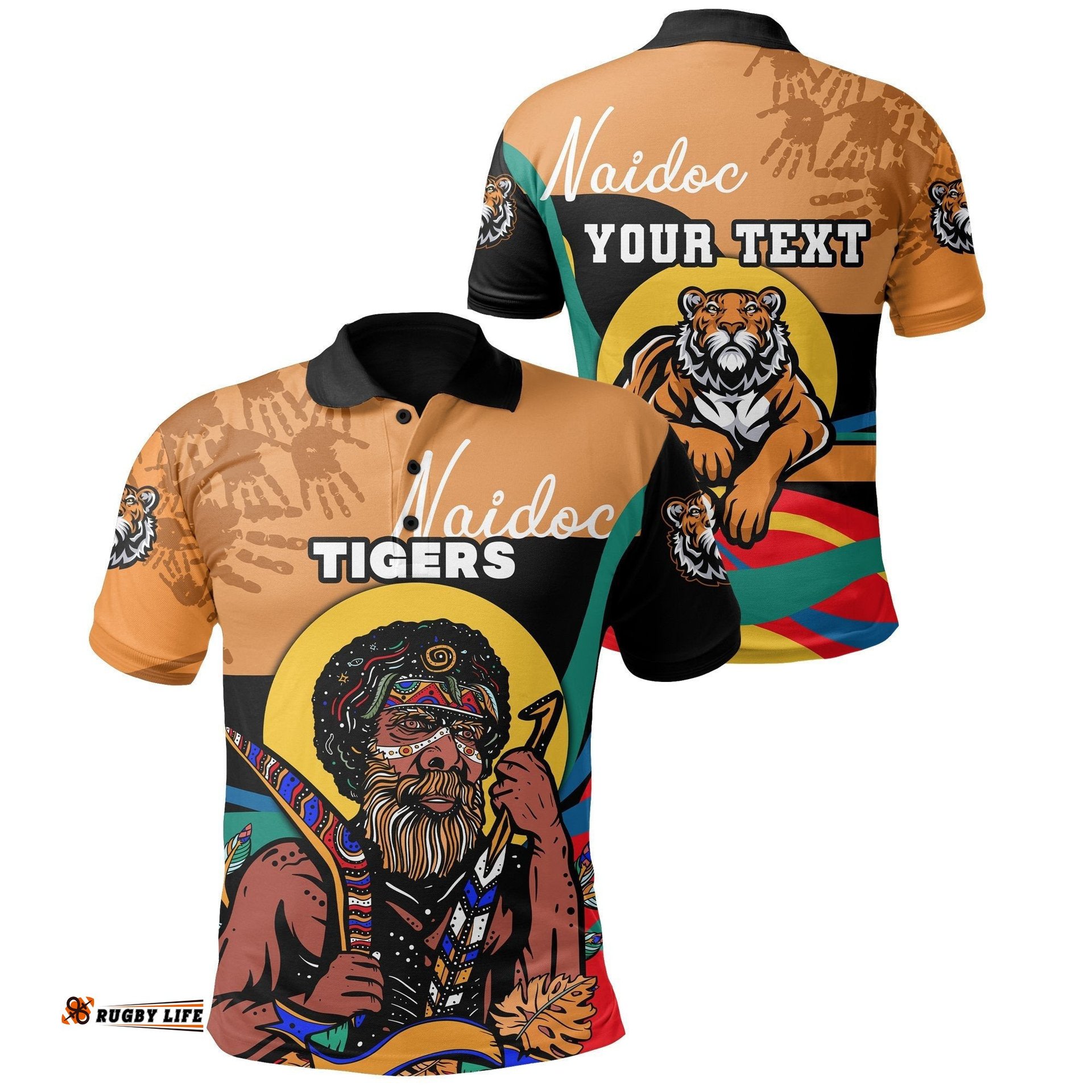 Custom Personalised Tigers Naidoc Week Polo Shirt Wests Indigenous Special Style