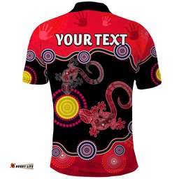Custom Personalised Aboriginal Lizard Polo Shirt Attracted Australia Version Red