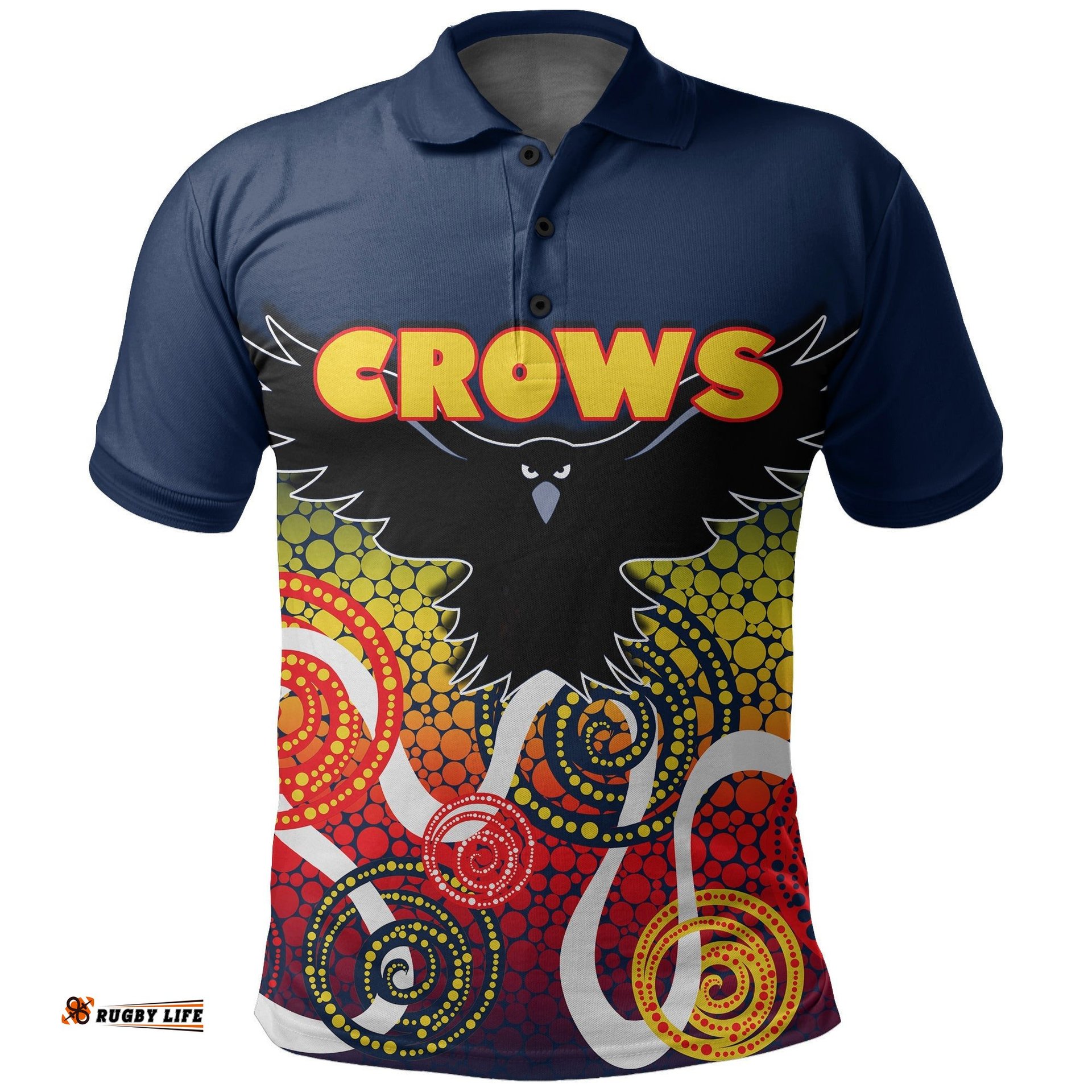 Adelaide Crows Polo Shirt Indigenous Blue Color
