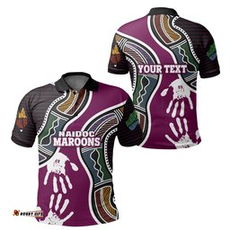 Custom Personalised Queensland Naidoc Week Polo Shirt Maroons Aboriginal Sport Style