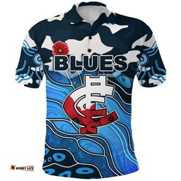 Blues Anzac Polo Shirt Carlton Attractive Indigenous