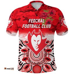 Federal Football Club ANZAC Polo Shirt Indigenous Vibes