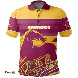 Custom Personalised Brisbane Polo Shirt Broncos Indigenous Aboriginal Sport Style