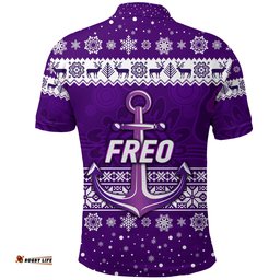 Fremantle Dockers Polo Shirt Freo Christmas Simple Style - White