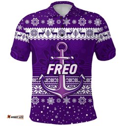 Fremantle Dockers Polo Shirt Freo Christmas Simple Style - White