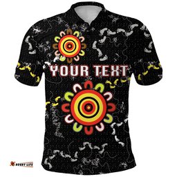 Custom Personalised All Stars Polo Shirt Black Indigenous