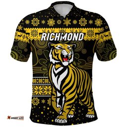 Richmond Tigers Polo Shirt Christmas Simple Style - Black