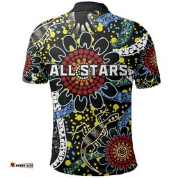 Custom Personalised Australia Indigenous Rugby Polo Shirt All Stars Sporty Style