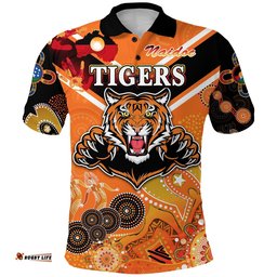 Custom Personalised Wests Polo Shirt Tigers Indigenous Naidoc Heal Country! Heal Our Nation - Orange NO.1, Custom Text And Number