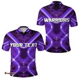 Custom Personalised New Zealand Warriors Rugby Polo Shirt Original Style - Purple
