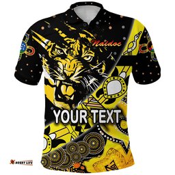 Custom Personalised Richmond Tigers Polo Shirt Naidoc Heal Country! Heal Our Nation - Dotted