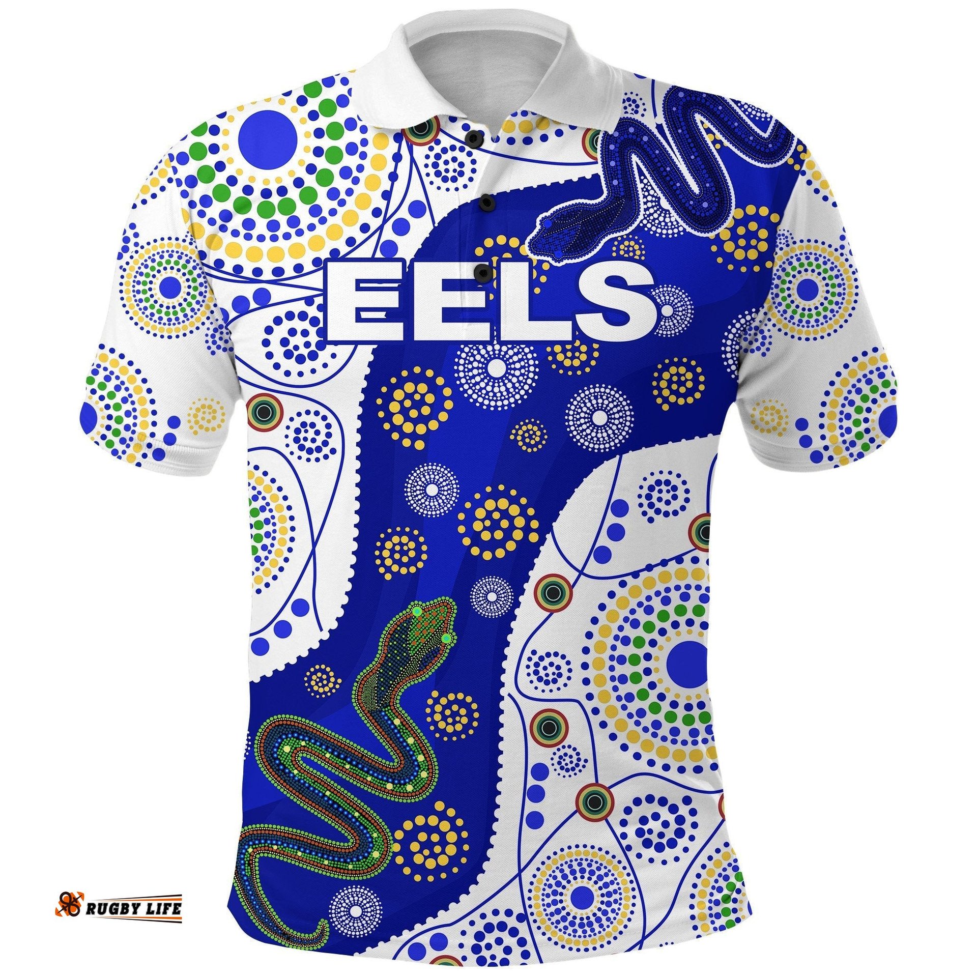Eels Indigenous Polo Shirt Competitive Version White