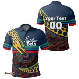 Custom Personalised Eels Rugby Naidoc Week Polo Shirt Aboriginal Sport Style - Ver.2 - Amazing Aussie