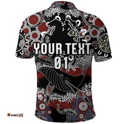 Custom Personalised St. George Illawarra Dragons Polo Shirt 2021 Indigenous - Black, Custom Text And Number - Amazing Aussie