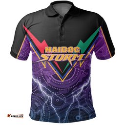 Custom Personalised Melbourne Storm Naidoc Week Polo Shirt Aboriginal Sport Style - Amazing Aussie