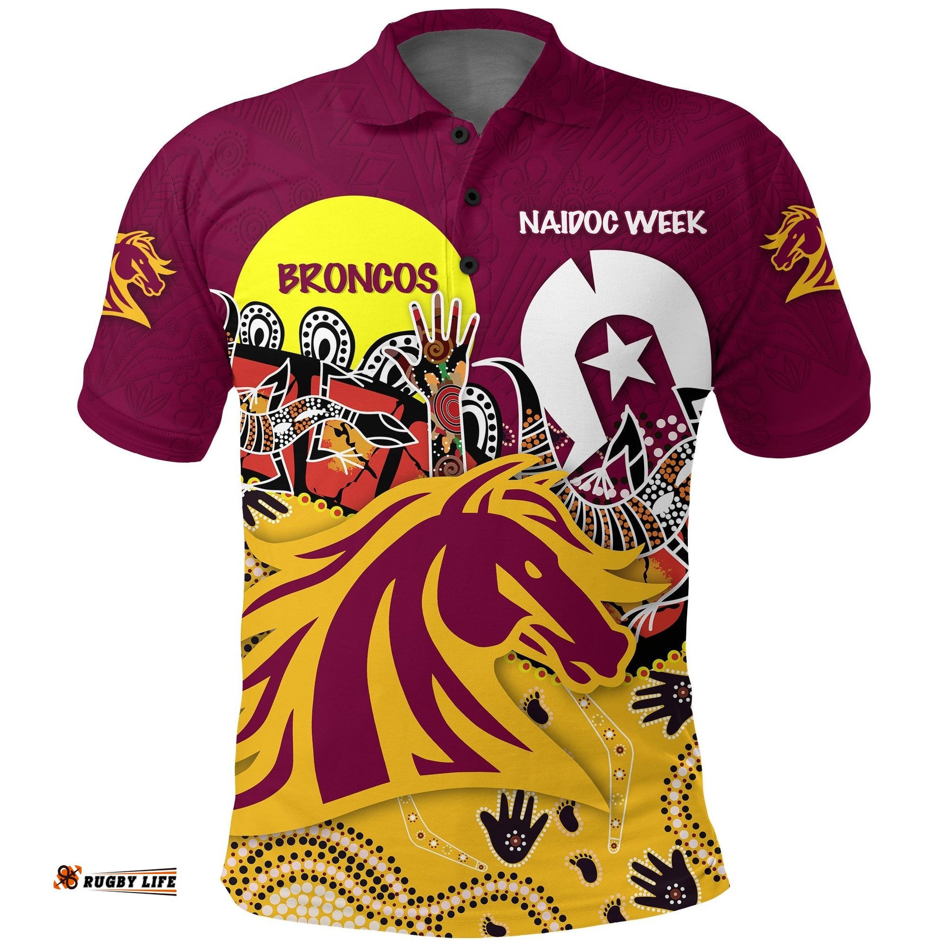 Brisbane Broncos Polo Shirt NAIDOC Week - Aboriginal and Torres Strait Islander - Amazing Aussie