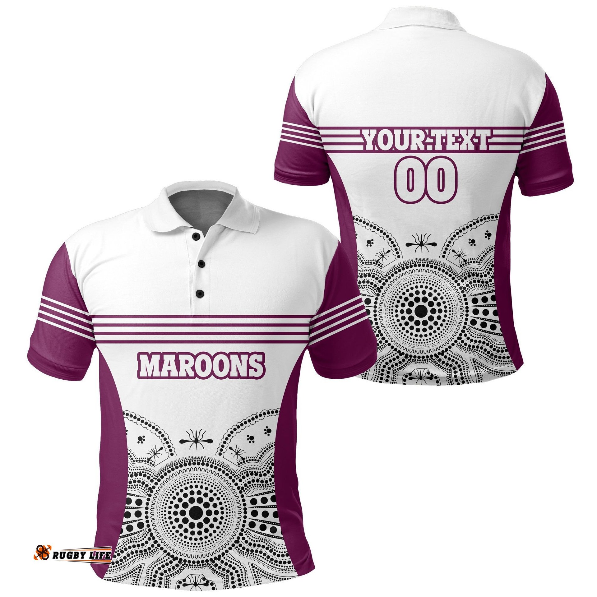 Custom Personalised Queensland Polo Shirt Maroons Simple Sport Style - Amazing Aussie