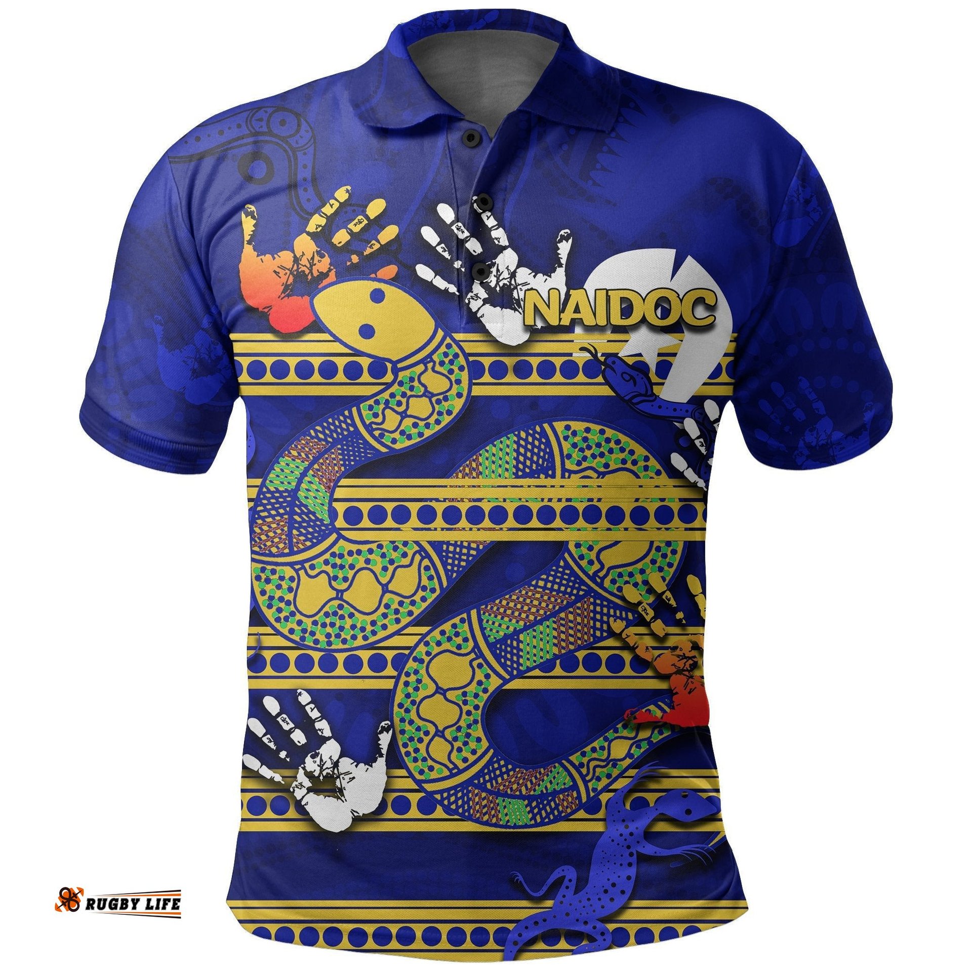 Naidoc Parramatta Eels Polo Shirt Aboriginal Patterns - Amazing Aussie