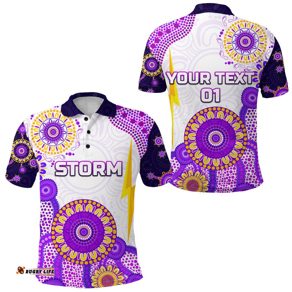 Custom Personalised Melbourne Storm Polo Shirt 2021 Indigenous - Latest Style, Custom Text And Number - Amazing Aussie