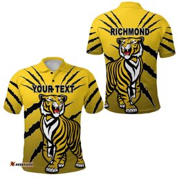 Custom Personalised Richmond Tigers Polo Shirt Original Version - Yellow - Amazing Aussie