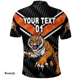 Custom Personalised Wests Tigers Polo Shirt 2021 Simple NO.1, Custom Text And Number - Amazing Aussie