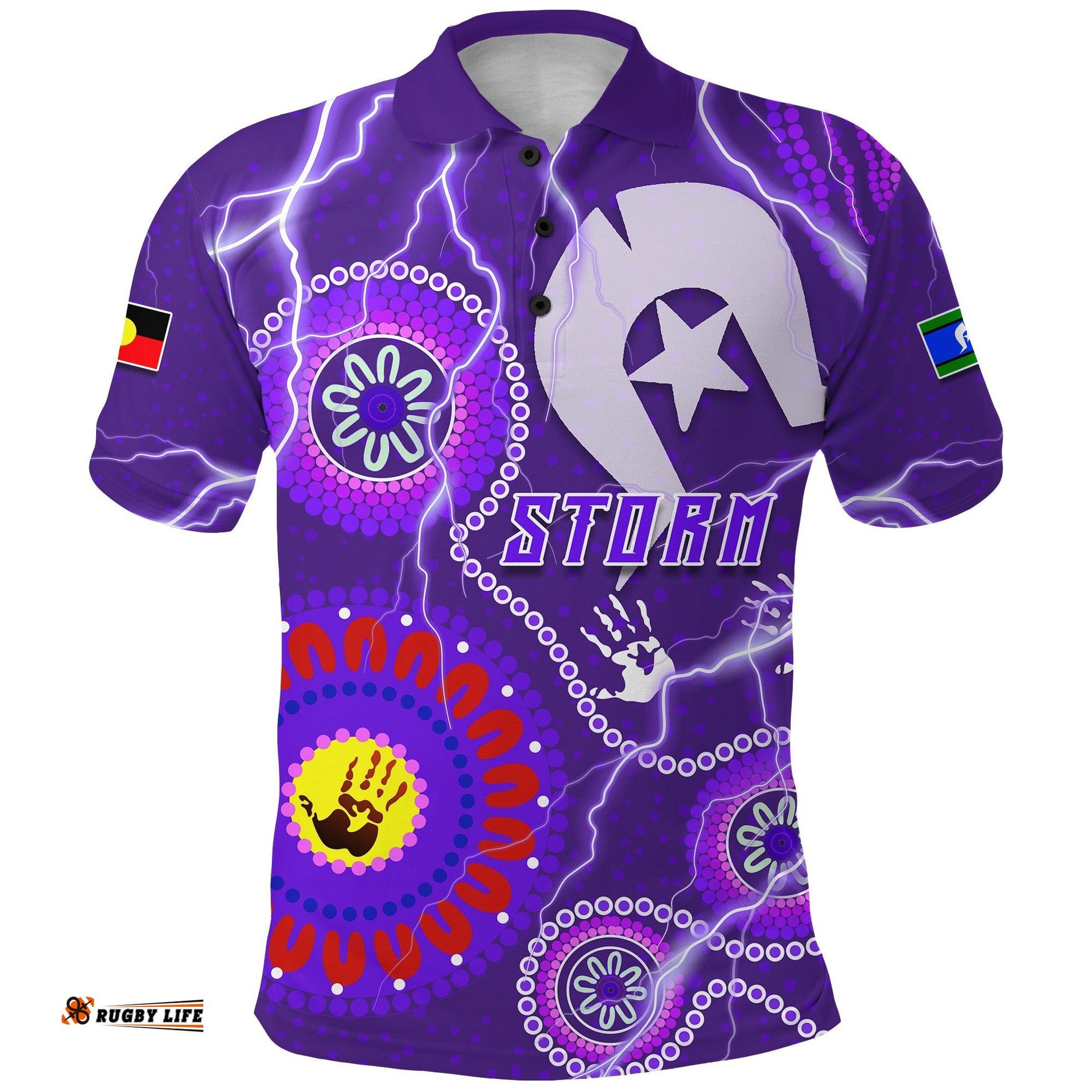 Melbourne Storm Indigenous Polo Shirt Strait Islanders - Amazing Aussie