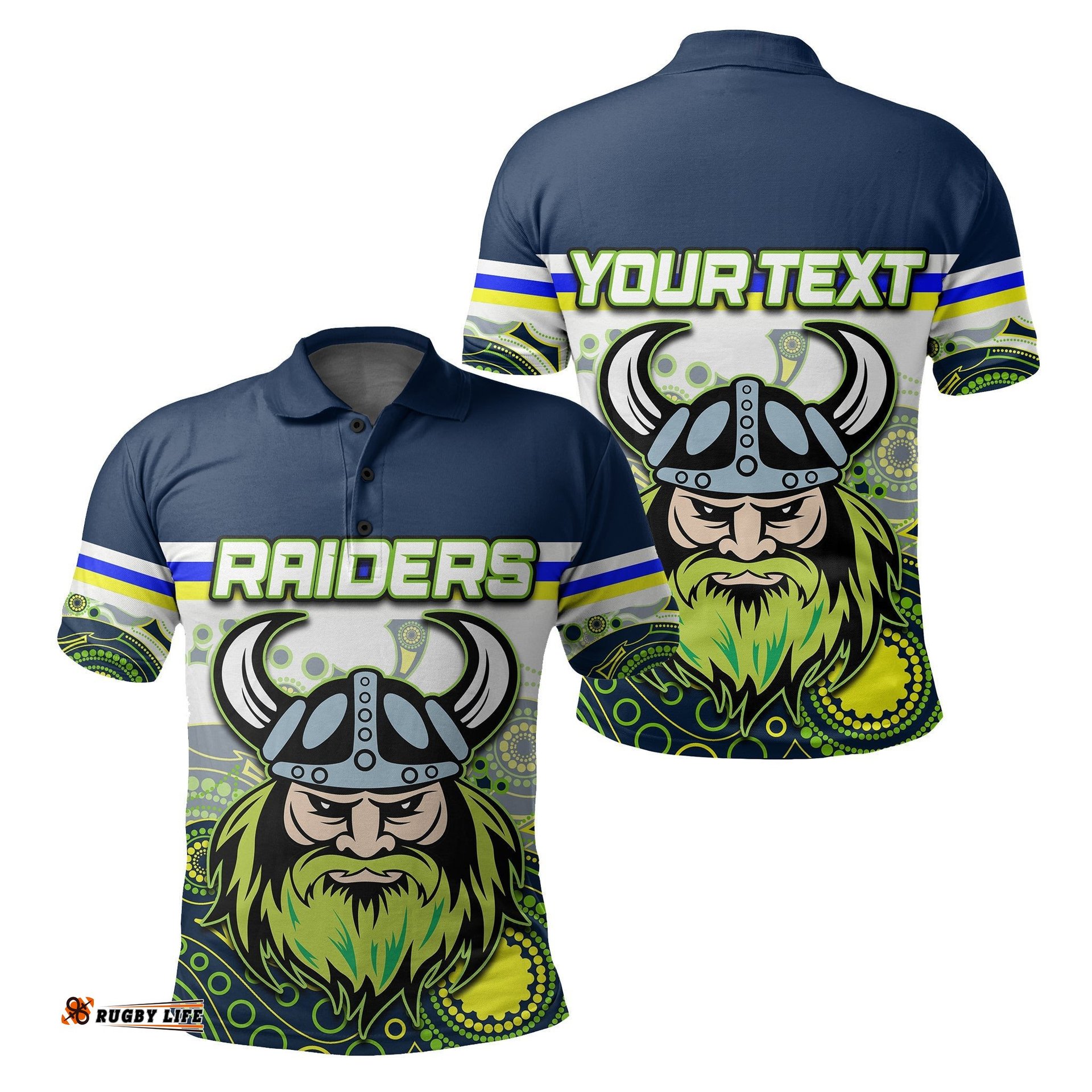 Custom Personalised Raiders Polo Shirt Personalise Style No.2 - Amazing Aussie