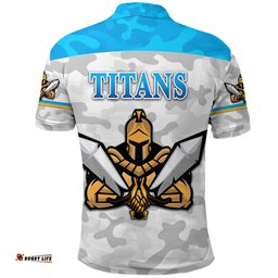 Gold Coast Titans Polo Shirt 2021 Gladiator Camouflage - Amazing Aussie