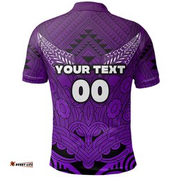 Custom Personalised Maori Aotearoa Manaia Polo Shirt Simple Sport Style - Purple - Amazing Aussie