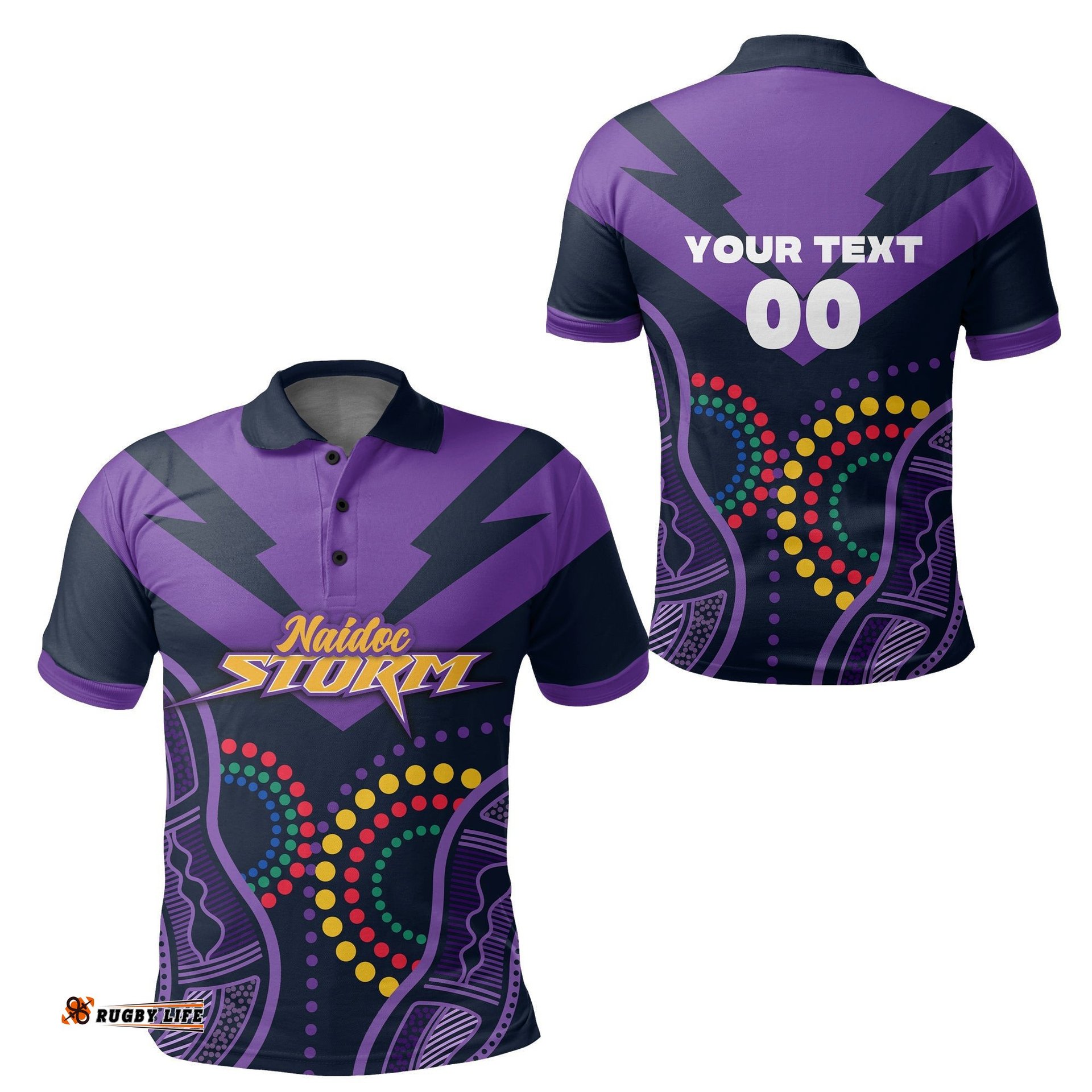 Custom Personalised Melbourne Storm Naidoc Week Polo Shirt Aboriginal Simple Style - Amazing Aussie