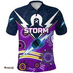 Custom Personalised Melbourne Storm Polo Shirt 2021 Naidoc Indigenous, Custom Text And Number - Amazing Aussie