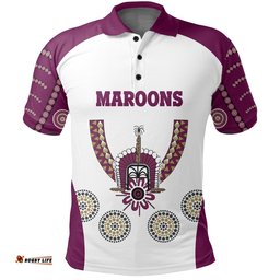 Custom Personalised Queensland Polo Shirt Maroons Aboriginal Sport Style - Amazing Aussie