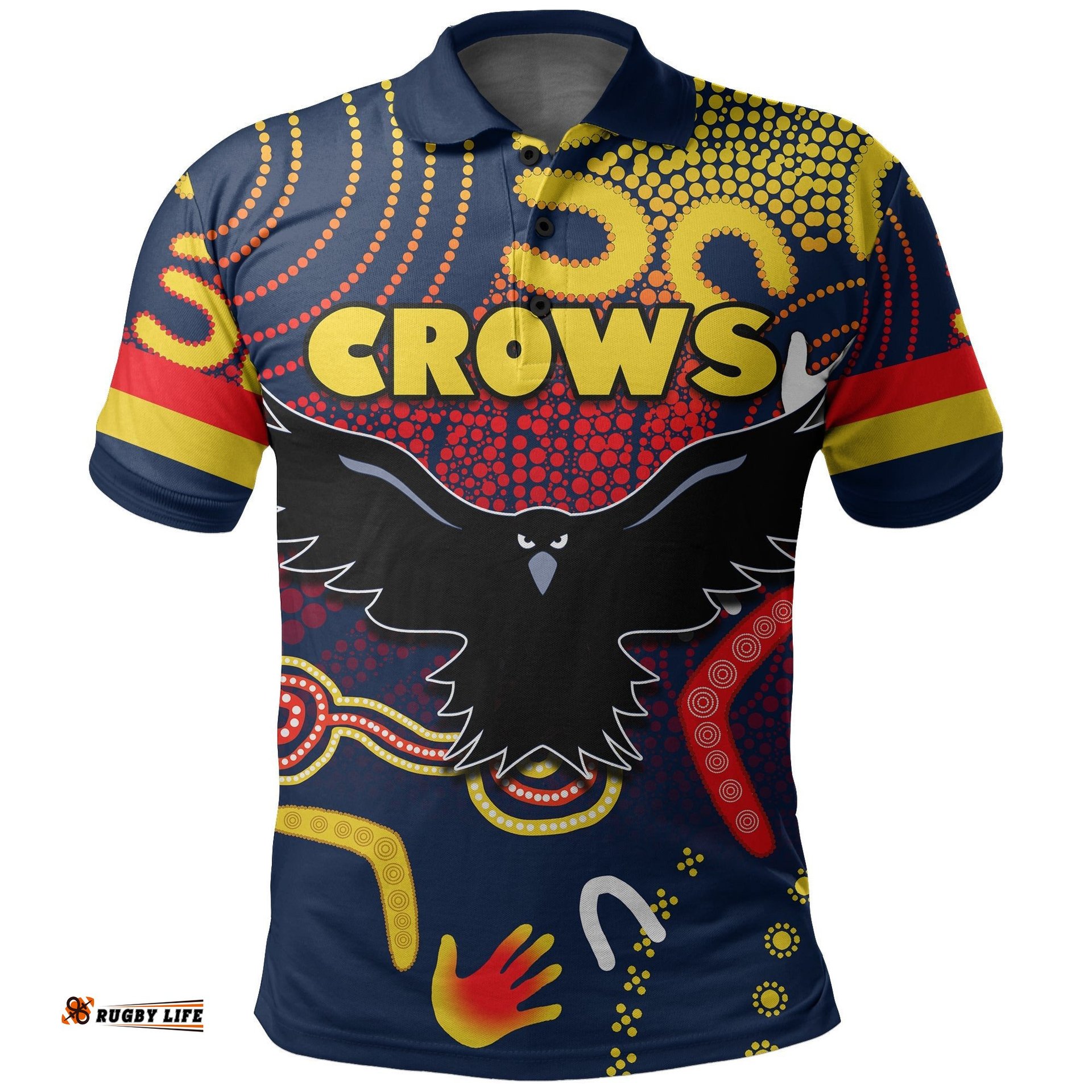 Adelaide Crows Polo Shirt Indigenous - Amazing Aussie