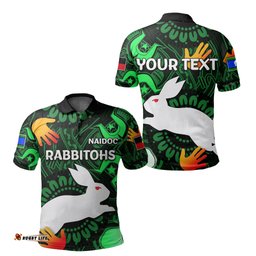 Custom PersonalisedNaidoc Rabbitohs Polo Shirt Naidoc Patterns - Amazing Aussie